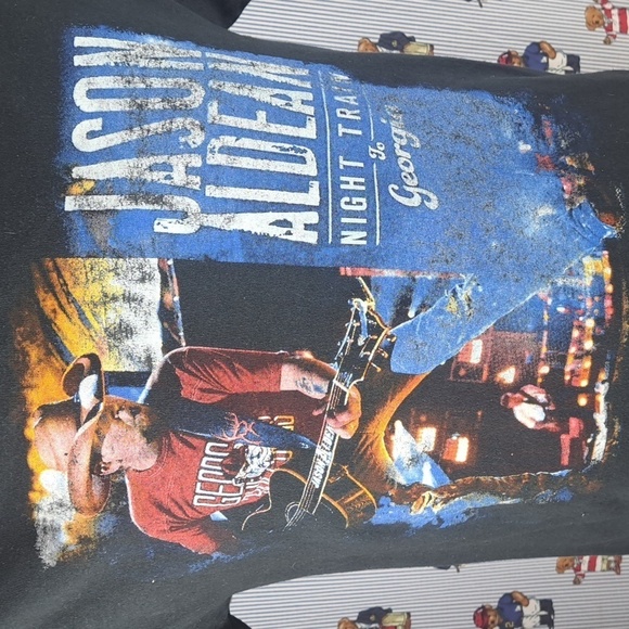 2014 Jason Aldean Night Train to Georgia black graphic country music tour shirt - Picture 6 of 7